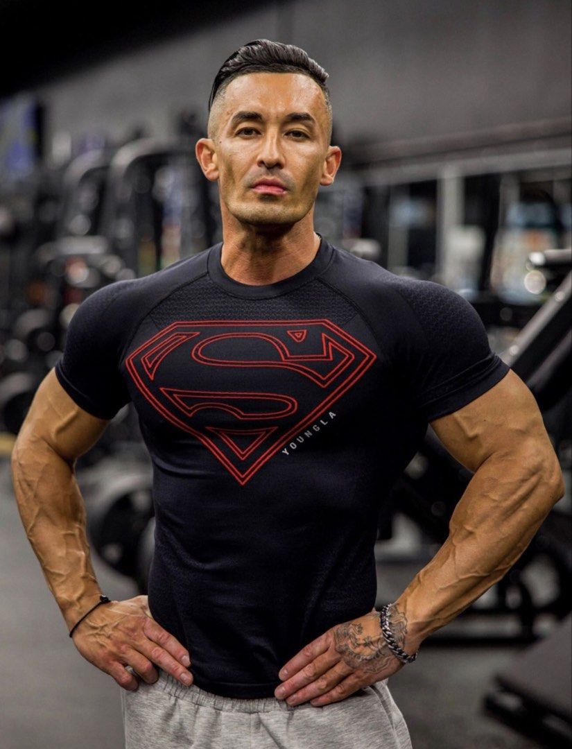 YOUNGLA Superman Compression Shirt (Category: Activewear) located in Bayombong. Submitted by rethreadsactivewear (Listing ID 1466248474, Image 2). Description: ON-HAND! READY TO SHIP! YOUNGLA Superman Compression Shirt 🔥 Small Black/Red Colorway Brandnew 3499 only! MATERIAL: 72% Polyamide, 21% Polyester, 7% Elastane. FABRIC WEIGHT: 310 GSM. FIT: Super Fitted. DESIGN: The Superman × YoungLA Compression Tee is one of the standout pieces in the col