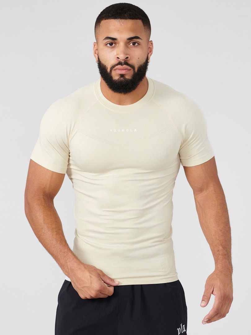 YOUNGLA Supervillain Compression Shirt (Category: Activewear) located in Bayombong. Submitted by rethreadsactivewear (Listing ID 1466250145, Image 1). Description: ON-HAND! READY TO SHIP! 🔥 YOUNGLA Supervillain Compression Shirt Beige Medium Excellent condi 1499 only! MATERIAL: 72% Polyamide 21% Polyester 7% Elastane. Stretchy compression. Fabric Treatments Antibacterial deodorization - natural fiber treated with an active ingredient that protec