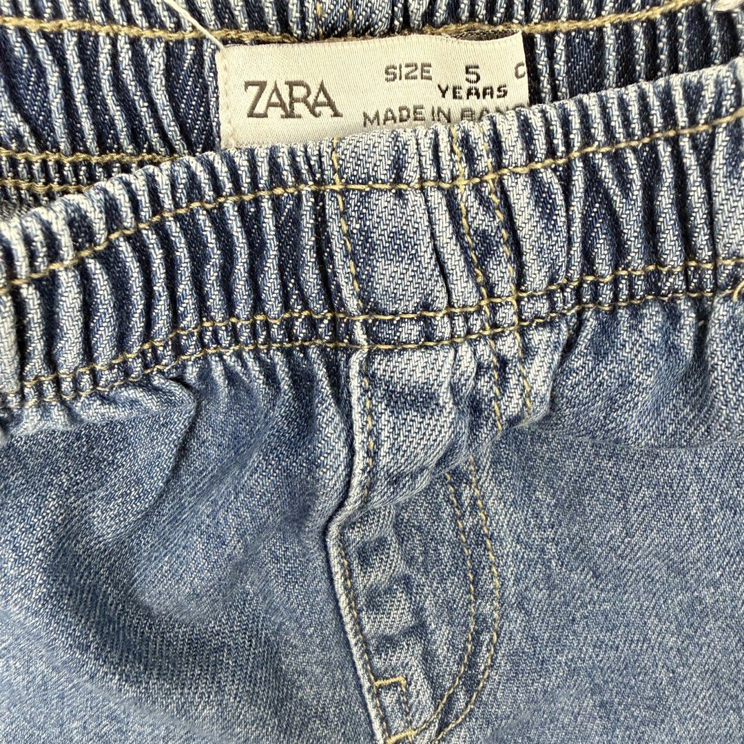 Zara Denim Straight Shorts (Category: Babies & Kids Fashion) located in Pasig City. Submitted by boymom20 (Listing ID 1466192066, Image 3). Description: - Brand: Zara - Size: 5 years - Material: Soft cotton denim - Waistband: Easy pull-on elastic waist - Pockets: 2 front cargo pockets, 1 back pocket - Condition: Great for everyday play LAST PRICE POSTED + 75 SHIPPING FEE VIA J&T.