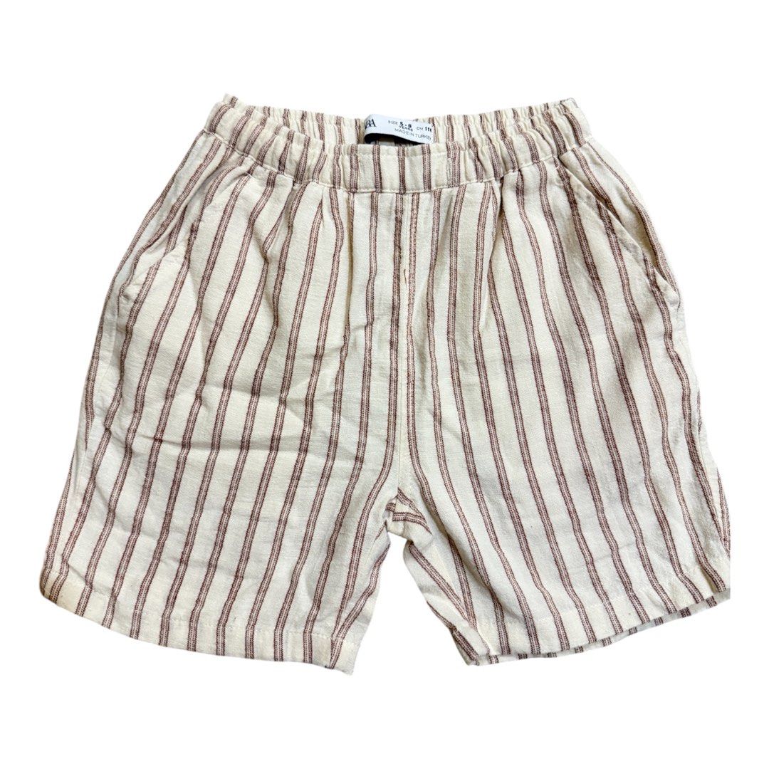 Zara line stripes shorts (Category: Babies & Kids Fashion) located in Lipa City. Submitted by lifestyled (Listing ID 1466179691, Image 2). Description: Zara linen stripes shorts Size 5-6 Bottom- W-9” L- 12” Color rate- 9/10 💯 Authentic.