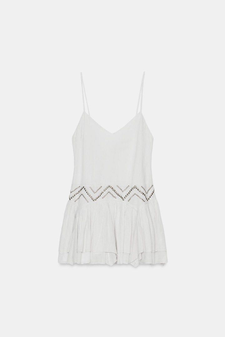 Zara Studded Ruffle Dress (Category: Dresses) located in Manila. Submitted by micaelaruth (Listing ID 1466297220, Image 2). Description: Used once.