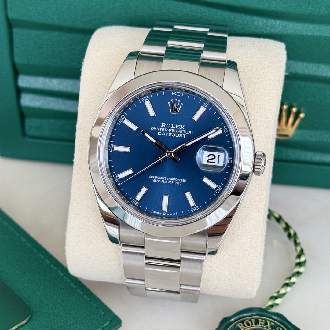 2025 Rolex Datejust 41 Bright Blue Dial Ref. 126300 (Category: Luxury Watches) located in San Juan City. Submitted by vpsantos (Listing ID 1466455869, Image 1). Description: 2025 Rolex Datejust 41 Bright Blue Dial Ref. 126300 -9.9/10 Like New Condition -Foreign AD (2025) with International Warranty until 2025 -41mm case size -Cal 3235 Automatic Movement (70hrs Power Reserve) -Complete Set Price: P598,000.00 Only ✅ Cash / Credit Card ✅ Trades Acce