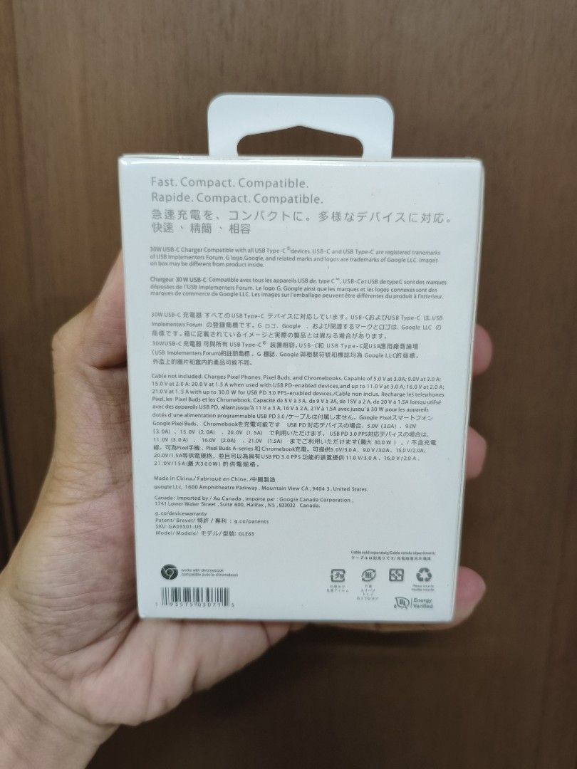 30w charger set for Google Pixel (Category: Chargers & Cables) located in Quezon City. Submitted by unboxingtito (Listing ID 1466431881, Image 3). Description: -brand new -sealed.