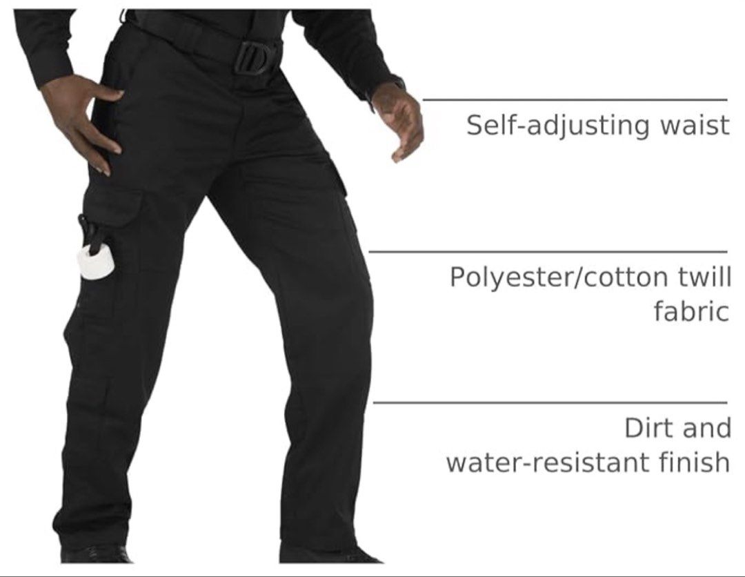 5.11 Tactical Men's EMS Cargo Pants Dark Navy (Category: Trousers) located in Daraga. Submitted by sudeboy031092 (Listing ID 1466485563, Image 2). Description: - Brand: 5.11 Tactical EMS Duty Pants - Color: Dark Navy Blue - Material: Durable polyester and cotton twill with dirt and water-resistant finish - Comfort: Self-adjusting waistband for long shifts - Storage: Multiple utility cargo pockets for gear - Fit: Standard straight fit - Sizing: Ex