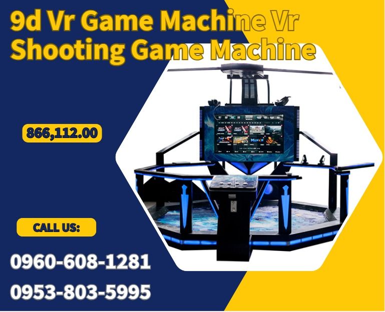 9d Vr Game Machine Vr Shooting Game Machine (Category: Everything Else Others) located in Caloocan City. Submitted by liezelmonl80299 (Listing ID 1466355801, Image 1). Description: ●Model No.:CP-S001-1 ●Size:320*340*240 cm ●Power:500W ●Weight: 190KG ●Player:1 player ●CBM: 8.00 .