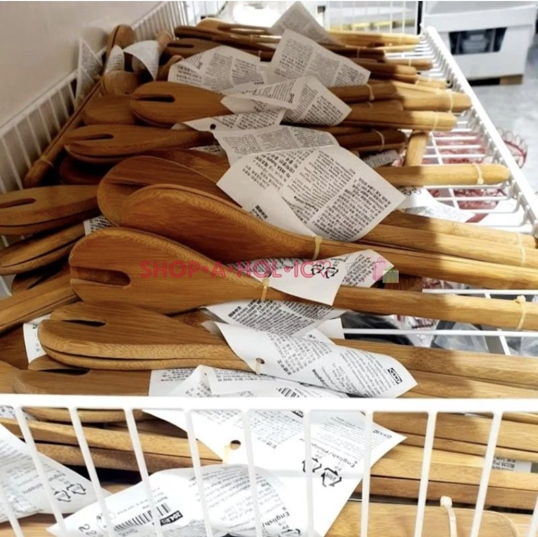🆕️ Bamboo 2 pc Salad Serving Set (Category: Dinnerware & Cutlery) located in Paranaque City. Submitted by shopaholic_online_ (Listing ID 1466449150, Image 3). Description: #inParanaque 200/pack of 2❣️last 2 sets ONHAND •legit purchased at IKEA store • brand new, sealed & never been used • Length: 31 cm (12 " inches) • stylish and durable serving set made of bamboo, ideal for serving your salad 🥗 • designed to fit GRÖNSAKER bowl • bamboo + oil m