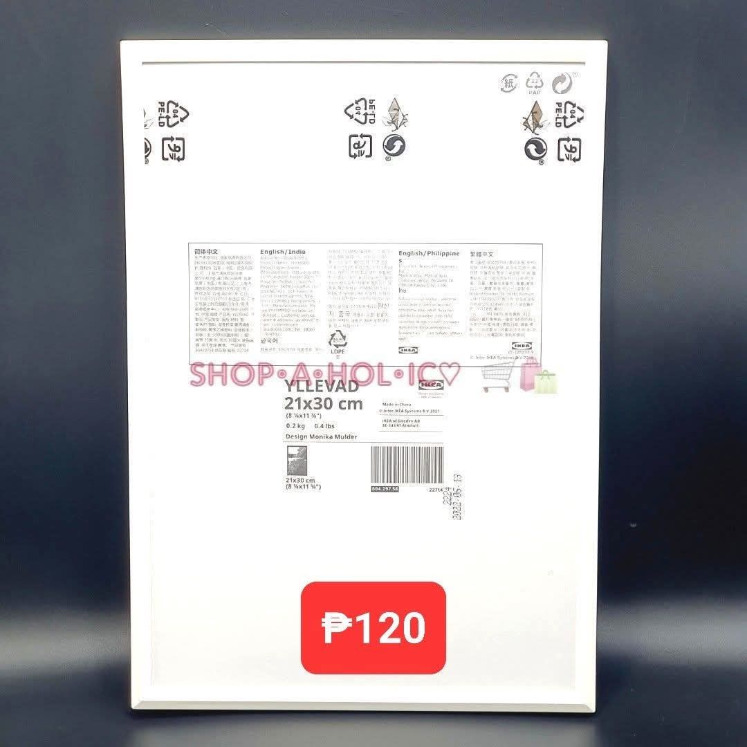 🆕️ White Picture Frame 21×30cm (Category: Frames & Pictures) located in Paranaque City. Submitted by shopaholic_online_ (Listing ID 1466405594, Image 1). Description: #inParanaque 120/each❣️last 1 ONHAND •brand new, sealed & never been used •WHITE only, only 1 size available: 21 cm (8 ¼ ") × 30 cm (11 ¾ " inches) S8R/A4 •the smart snap-on function allows you to easily fix your pictures in place, and quickly replace them whenever you like •can be