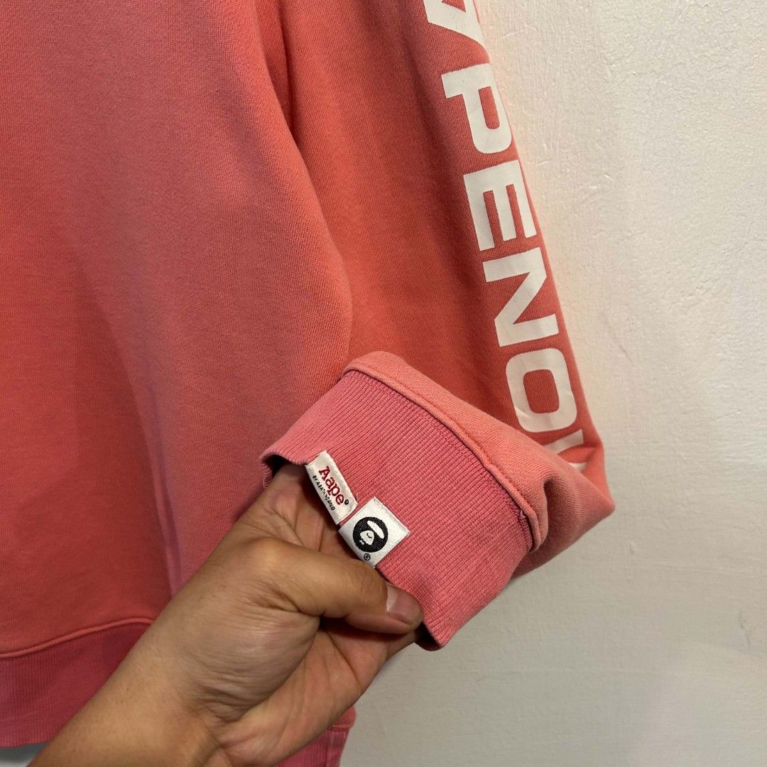 Aape Longsleeve Logo Side Arm Script (Category: Coats, Jackets and Outerwear) located in Quezon City. Submitted by streetwearandluxph (Listing ID 1466562449, Image 2). Description: Aape Longsleeve Logo Side Arm Script.