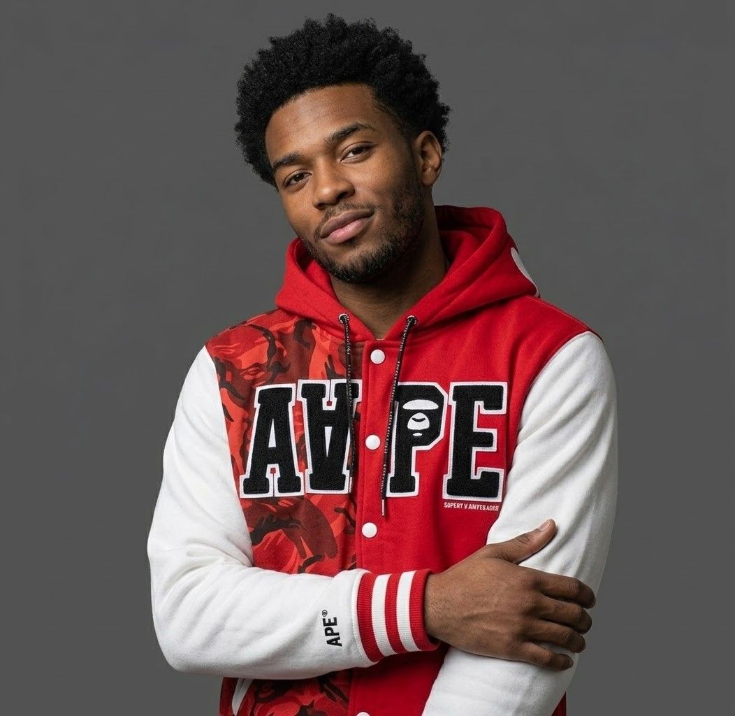 Aape Two-toned Varsity Red Camo Jacket ( authentic 💯 ) (Category: Coats, Jackets and Outerwear) located in Quezon City. Submitted by wgapparel (Listing ID 1466538121, Image 1). Description: 📌 available Aape Two-toned Varsity Red Camo Jacket • Dimes: 22 x 27 W/L Large on tag • Conditions: Very Good 9/10 • Color Rate: 9.2 • Complete tags • Authentic 💯 • Issue: Stains, Check last two pics, need hard wash 🔖2880 Location Quezon City Shipping via L