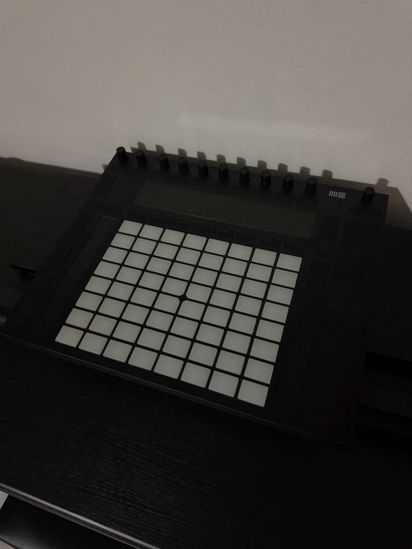 Ableton Push 2 MIDI Controller (Category: Musical Instruments) located in Subang Jaya. Submitted by majjapahhit (Listing ID 1466490932, Image 3). Description: Ableton Push 2 controller for music production and live performance. 64 expressive pads, touch strip, top rotary encoders, and crisp display screen. Black chassis finish. Great hardware integration for Ableton Live workflow. Clean unit, all buttons and pads responsive..