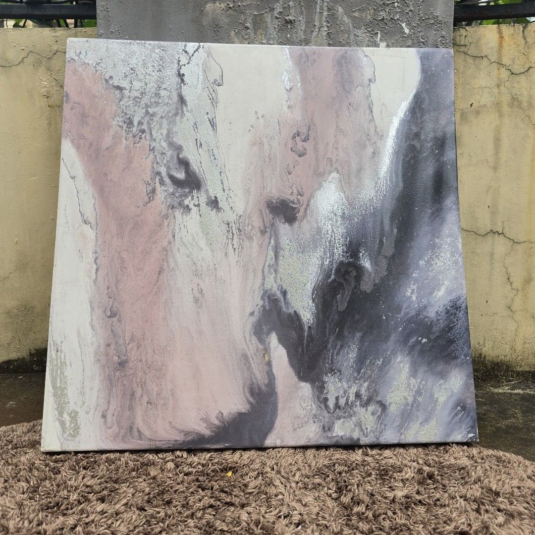 Abstract Canvas Art by Blakey Bering (Category: Art & Prints) located in Antipolo. Submitted by millennialthrifter (Listing ID 1466426065, Image 3). Description: 🔥ABSTRACT CANVAS ART by Blakely Bering Parang waves meeting a soft pink sunset. 🌊🌸 Ikaw ano ang nakikita mo? 😊 Soft pink, gray & neutral tones na ang dali i-style — perfect sa minimalist or modern na home. Simple pero may dating, at hindi nakakasawa tingnan. 🩷 🩶 🤍 Seen on tag: Bla