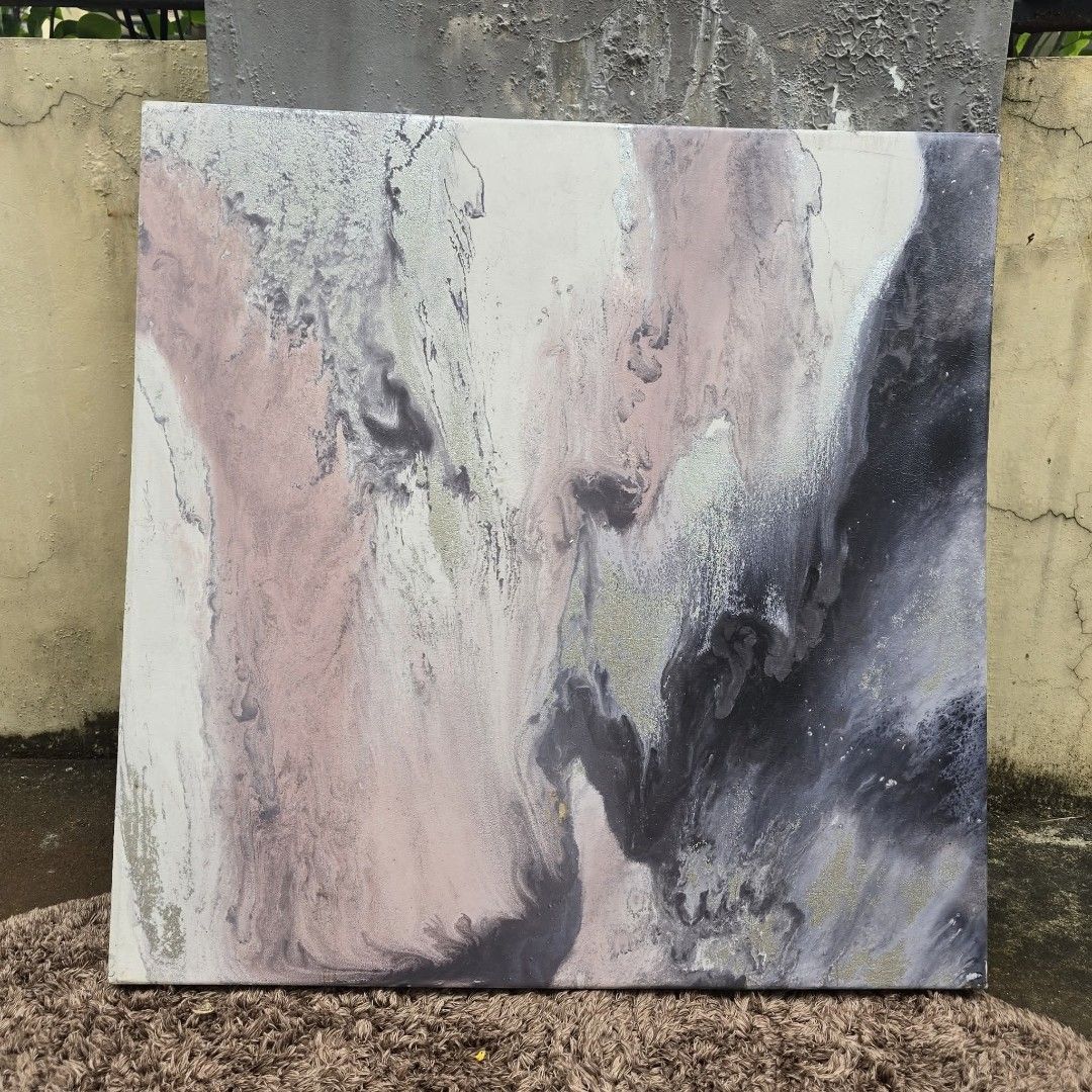 Abstract Canvas Art by Blakey Bering (Category: Art & Prints) located in Antipolo. Submitted by millennialthrifter (Listing ID 1466426065, Image 1). Description: 🔥ABSTRACT CANVAS ART by Blakely Bering Parang waves meeting a soft pink sunset. 🌊🌸 Ikaw ano ang nakikita mo? 😊 Soft pink, gray & neutral tones na ang dali i-style — perfect sa minimalist or modern na home. Simple pero may dating, at hindi nakakasawa tingnan. 🩷 🩶 🤍 Seen on tag: Bla