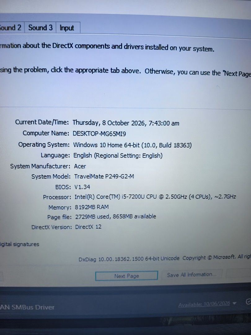 acer travelmate core i5 7thgen (Category: Laptops & Notebooks) located in Cavite. Submitted by tobibrat (Listing ID 1466494752, Image 2). Description: acer laptop travelmate 14inch core i5 7thgen 128gb nvme ssd win10 8gb ram ddr4 with charger issue dead battery. plug n play and speaker 5500 fix pick up only pascam dos gentri.