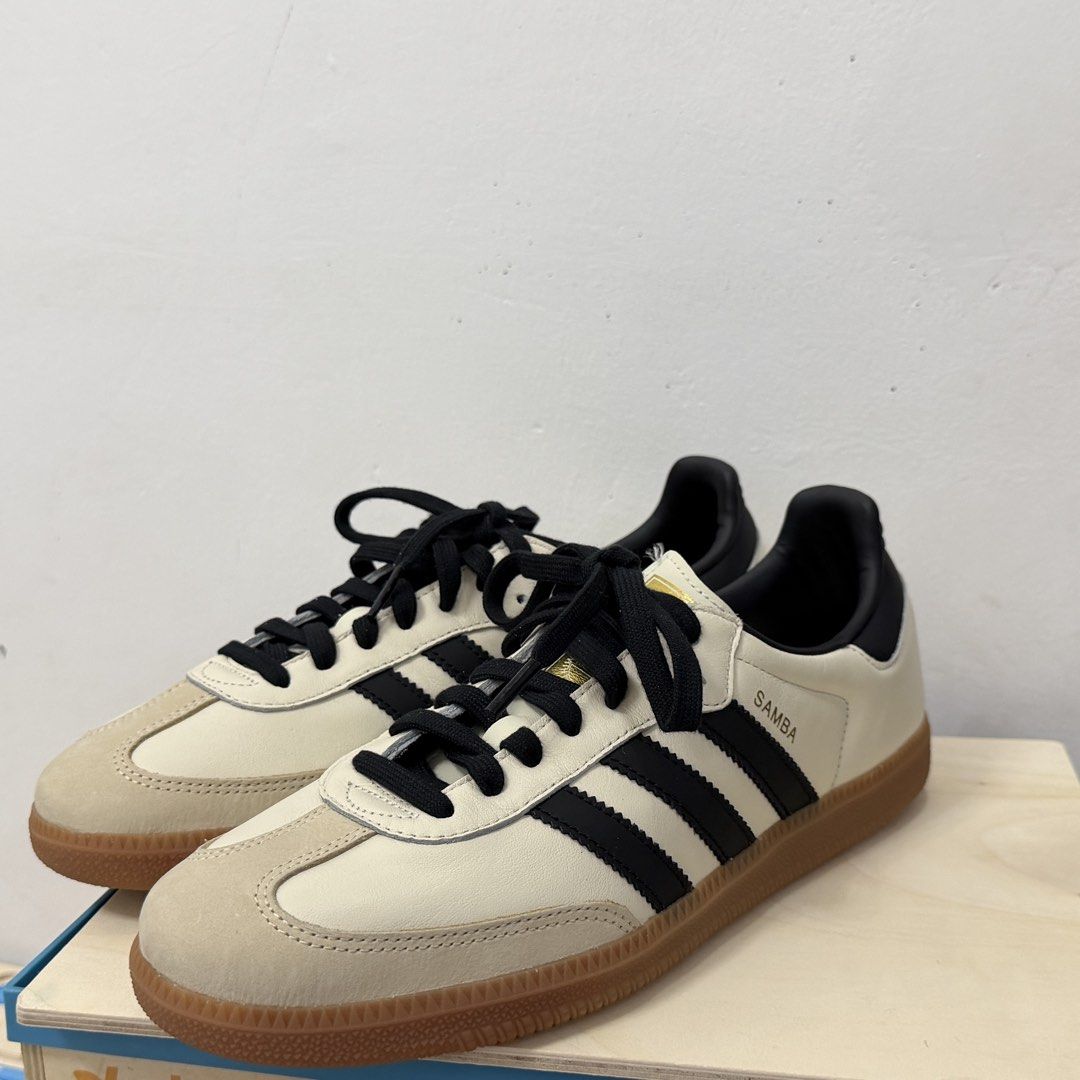 Adidas Samba OG Cloud White Core Black Gum (Category: Sneakers) located in Angeles City. Submitted by jc_0298 (Listing ID 1466392824, Image 2). Description: Adidas Samba OG Brand new, no box na po because Japan pasabuy lang po from a friend. Wrong size unfortunately 🥲 will sell it for how much we got it so last price na po ito talaga :).