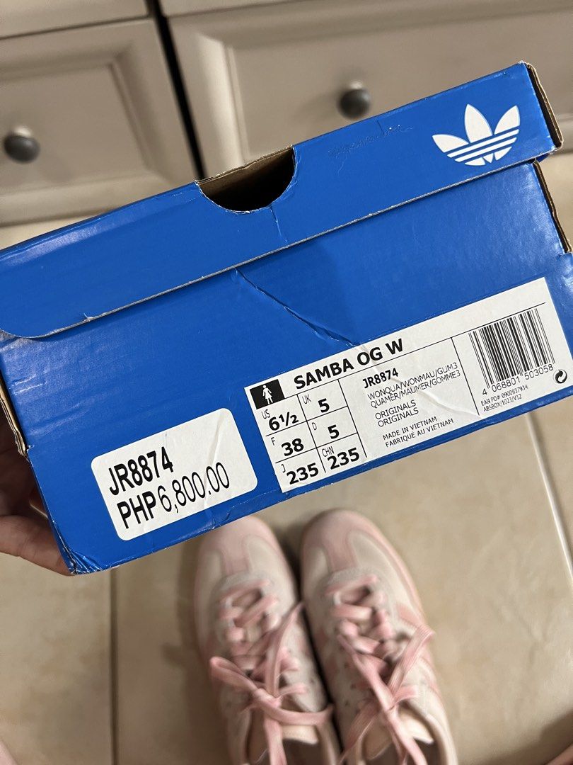Adidas Samba size 6.5 (Category: Sneakers) located in Cebu City. Submitted by barbiejenz_cat (Listing ID 1466404773, Image 2). Description: Original Size 6.5 or 23.5cm Used twice on our Korea trip last June Complete inclusions.
