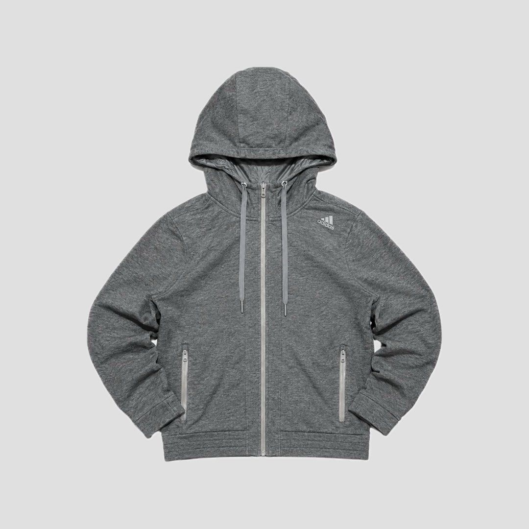 adidas zip up hoodie gray (Category: Hoodies) located in Bacoor. Submitted by striped_boyz (Listing ID 1466426878, Image 1). Description: adidas zip up hoodie gray size S on tag 19W 23L 10/10 condition no issue 599 free shipping.