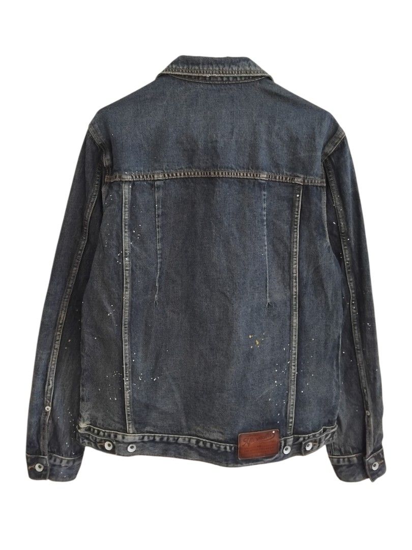 Aftermaths HK Rational Design Paint Splattered Distressed Type I Denim Jacket (Category: Coats, Jackets and Outerwear) located in Pasig City. Submitted by hustlexcurate (Listing ID 1466418856, Image 2). Description: Aftermaths HK Rational Design Paint Splattered Type 1 Denim Jacket Size LARGE Dimensions: 22X26.