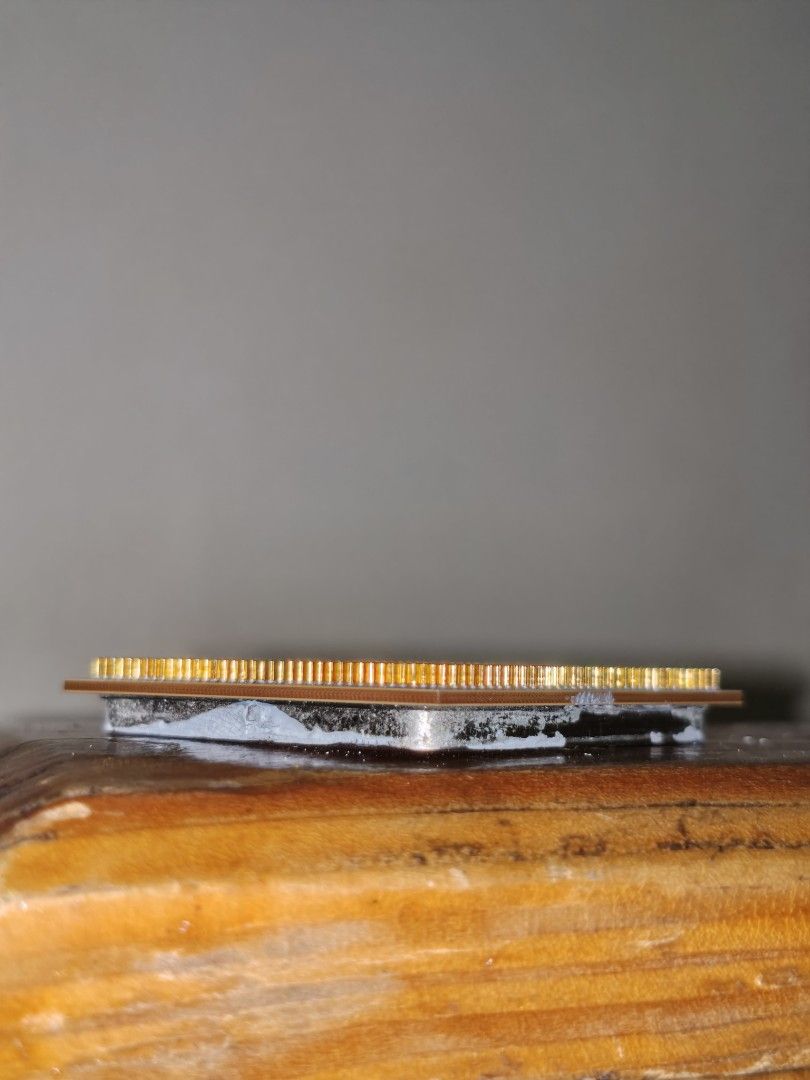 AMD Ryzen 3 3200G Processor (Category: Computer Parts) located in Taguig. Submitted by swiftmountain.9f7236 (Listing ID 1466507213, Image 3). Description: - Model: AMD Ryzen 3 3200G Processor - Specs: 4 cores, 4 threads, with integrated Radeon Vega 8 graphics - Condition: Pulled from an old set up. UNTESTED - Physical: Pins are straight and clean; minor dried thermal paste residue on IHS edges Won't test, no board. Selling as is.