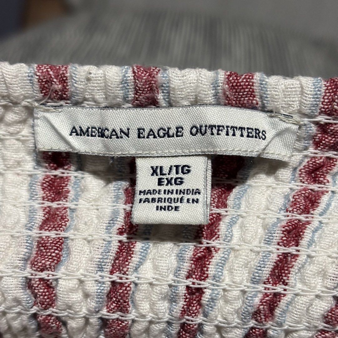 American Eagle Red And White Stripe Halter Romper (Category: Rompers) located in Tanjay. Submitted by febmarie (Listing ID 1466466935, Image 2). Description: 📍 Negros Oriental 📦 J&T — SF c/o buyer .