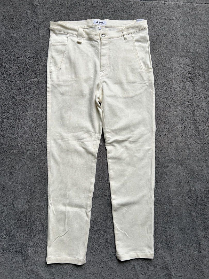 A.P.C. textured trouser (Category: Luxury Apparel) located in Quezon. Submitted by duculanjay (Listing ID 1466390597, Image 1). Description: Add sf 95 Size 30 Condition 9.5/10 No flaws/issues.