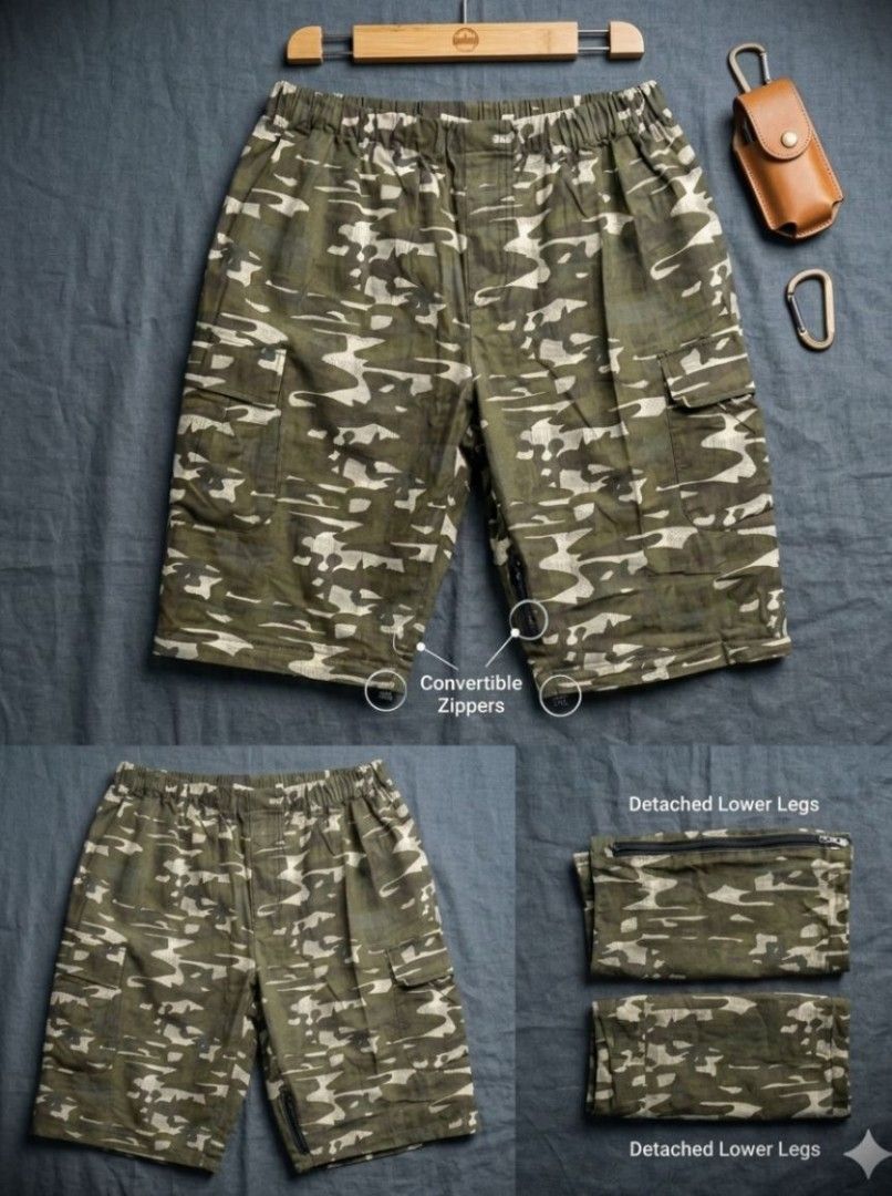 Army Convertible Camouflage Cargo Pants (Category: Jeans) located in Manila. Submitted by liliaplay (Listing ID 1466345469, Image 3). Description: Premium Solid! Pre-loved Imported 4 Pockets lightweight Solid design semi baggy Unisex size: 24-29 hem/rise: 11.8 length: 39 leghole: 7.8 Short length: 21 No Issue! rtw lowered to its negotiable price Payment 1st Shipped.