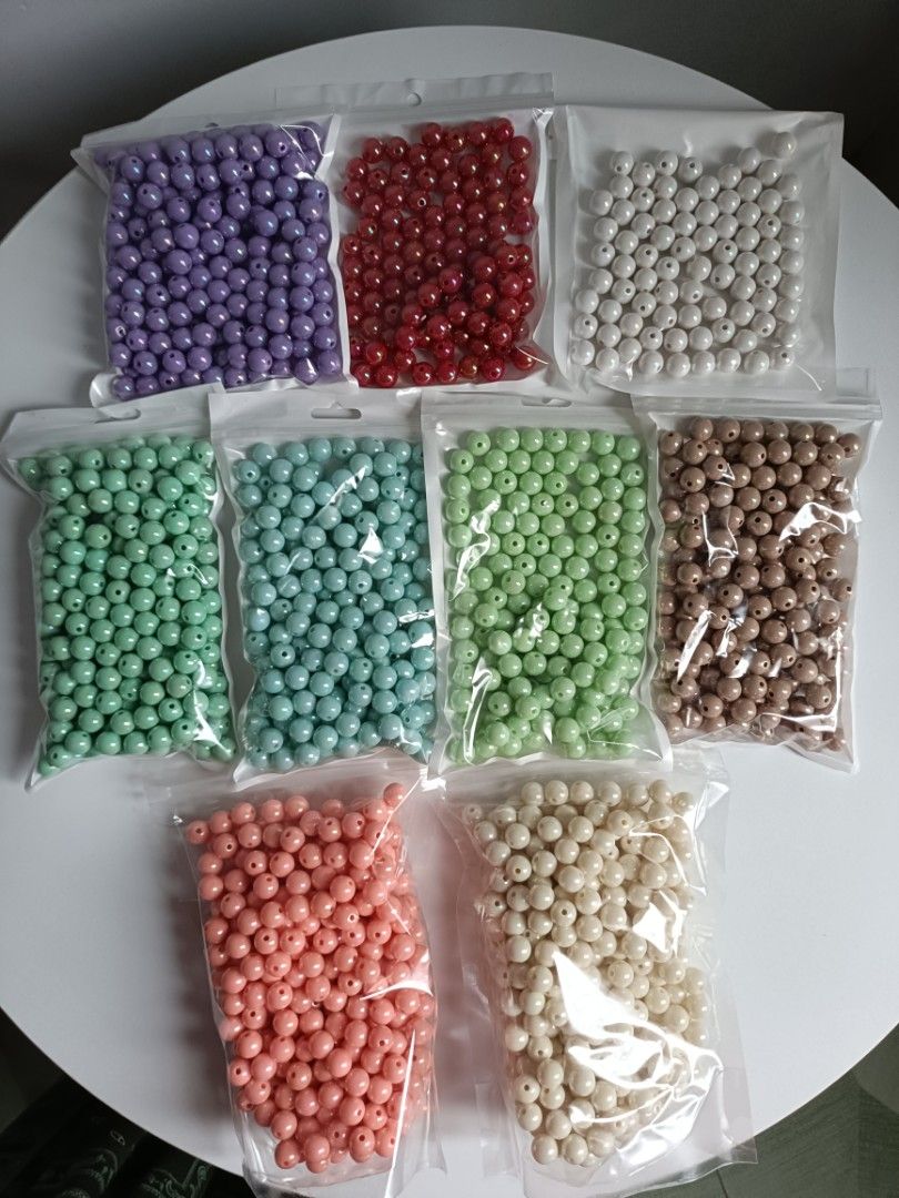 Assorted Colorful Round Craft Beads in Bags (Category: Craft Supplies & Tools) located in Tanza. Submitted by misumei (Listing ID 1466364501, Image 1). Description: INCLUSION: 12mm Smooth Chalk Rainbow white - 75g red - 95g purple - 170g peach - 310g beige - 315g aquamarine - 240g light green - 130g sky blue - 190g brown - 140g.