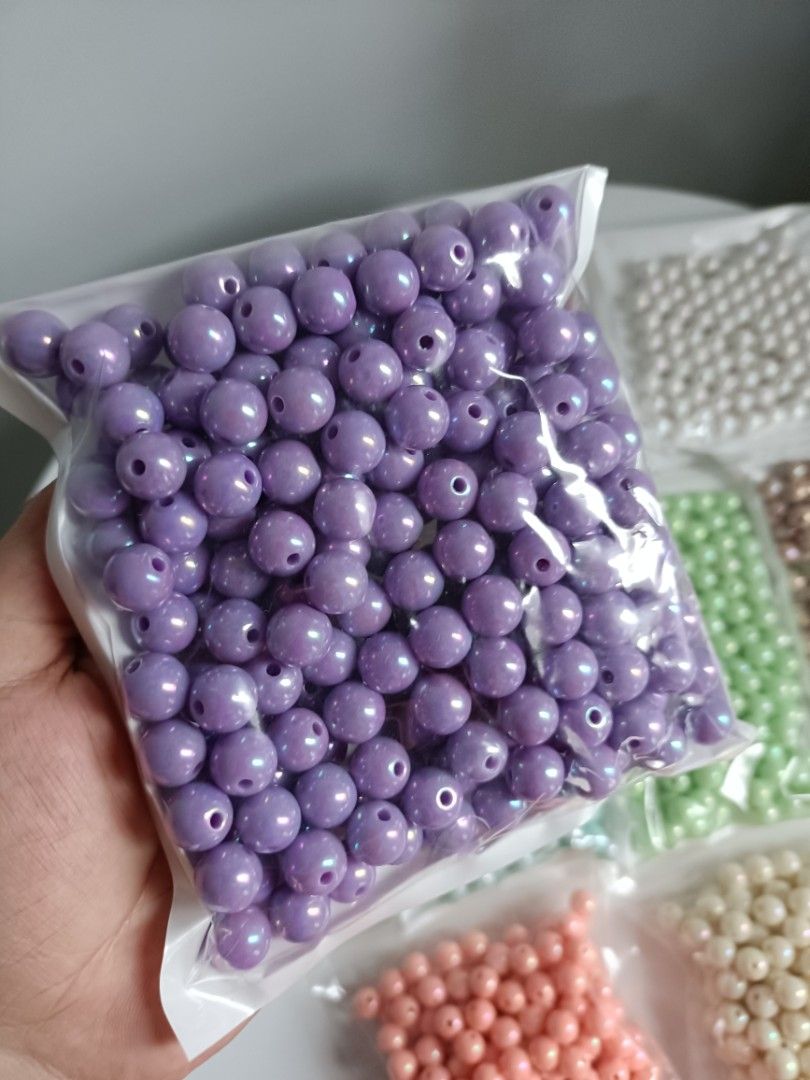 Assorted Colorful Round Craft Beads in Bags (Category: Craft Supplies & Tools) located in Tanza. Submitted by misumei (Listing ID 1466364501, Image 2). Description: INCLUSION: 12mm Smooth Chalk Rainbow white - 75g red - 95g purple - 170g peach - 310g beige - 315g aquamarine - 240g light green - 130g sky blue - 190g brown - 140g.