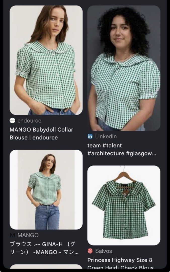 Baby doll Collar Blouse (Category: Blouses) located in Rizal. Submitted by kenrick_2003 (Listing ID 1466375503, Image 1). Description: Size: XS Fit to Small Fittings: Crop Width: 18 Inches Length: 19 Inches Condition: Like new.