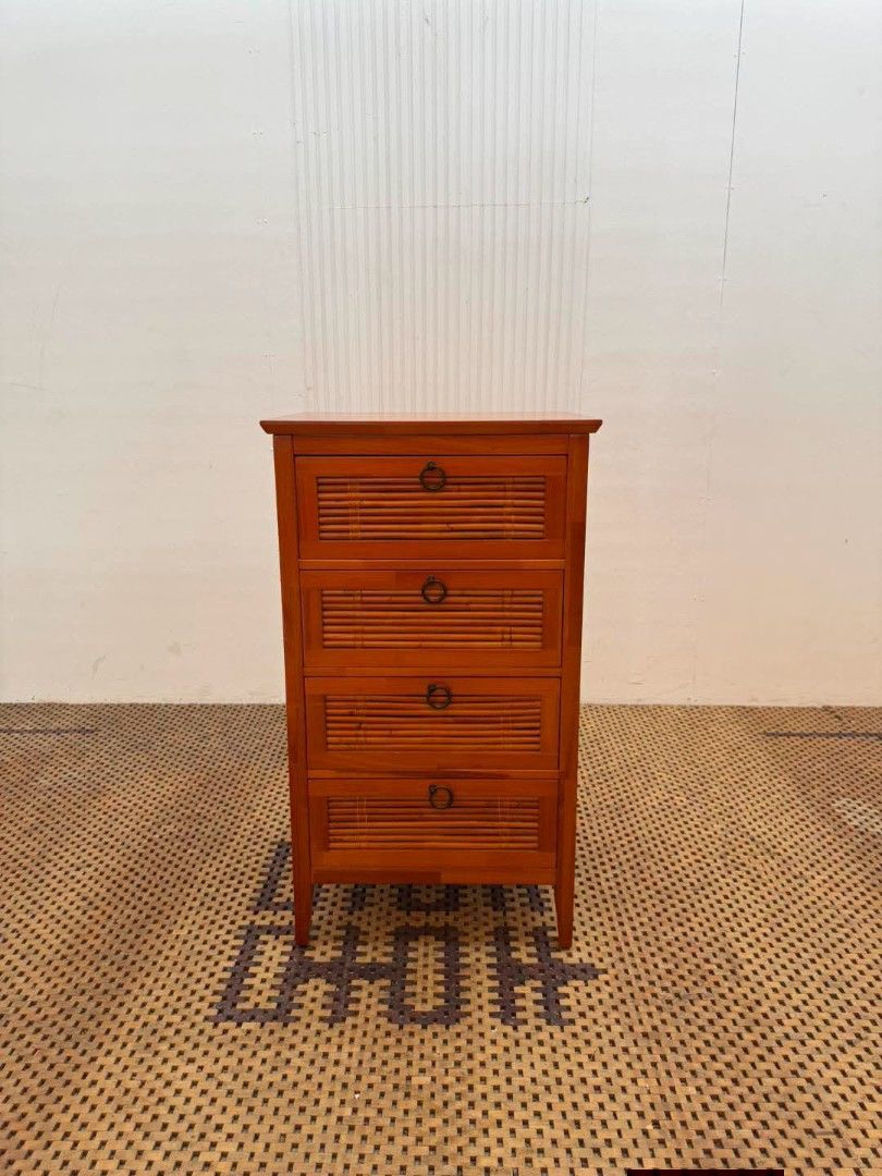 Bamboo Drawer Cabinet (Category: Shelves, Cabinets & Racks) located in Meycauayan. Submitted by marygracecasimiro (Listing ID 1466495415, Image 1). Description: KOIZUMI Bamboo & Wood 4-Drawer Cabinet Price: 5,200 L20 x W15.5 x H35 In good condition🩷.