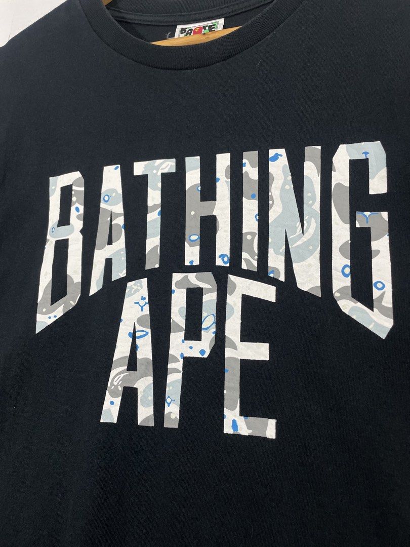 BAPE SCRIPT TEE (Category: Tshirts & Polo Shirts ) located in Bongabong. Submitted by busywork.ph (Listing ID 1466340264, Image 3). Description: Bape shirt excellent no issue.