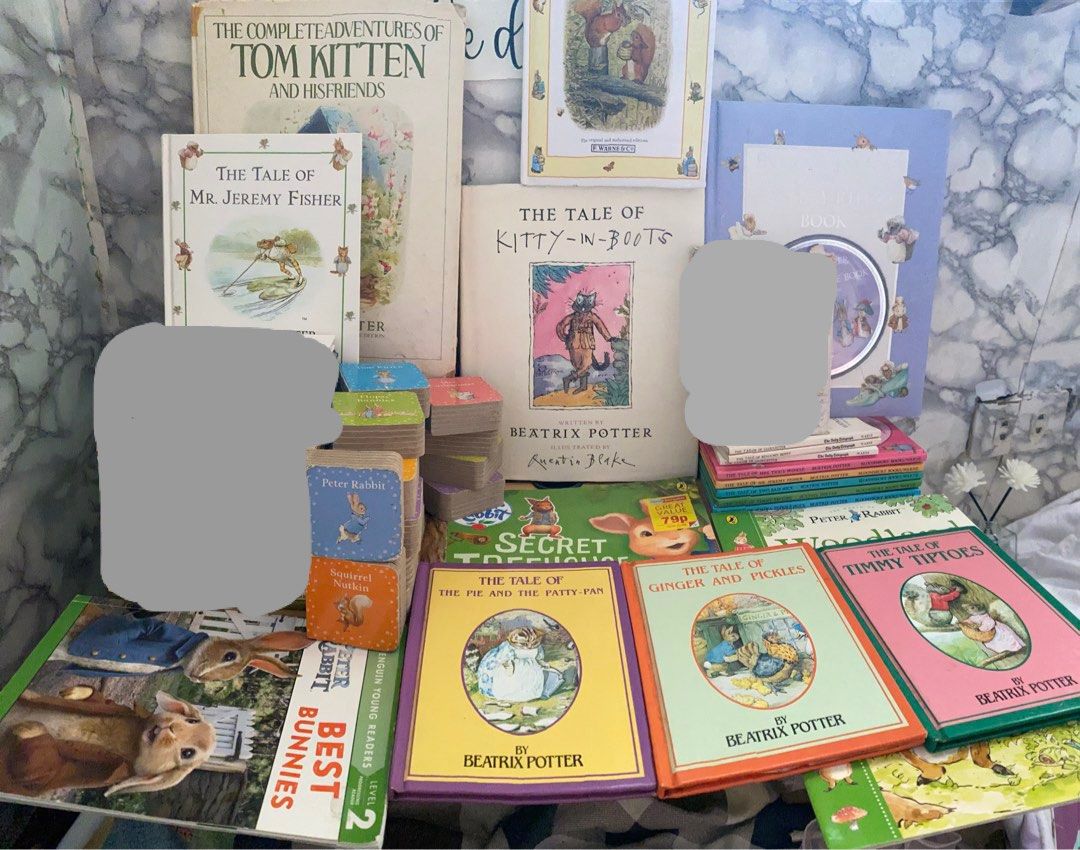Beatrix Potter Collection: Tom Kitten, Peter Rabbit, and More (Category: Children's Books) located in Caloocan City. Submitted by izzyjelly (Listing ID 1463457204, Image 1). Description: FREE shipping - Collection of classic Beatrix Potter books and story cards. - Books included: 'The Complete Adventures of Tom Kitten and His Friends', 'The Tale of Mr. Jeremy Fisher', and 'The Tale of Kitty-In-B'. - Story cards feature: 'Peter Rabbit', 'Flopsy Bu
