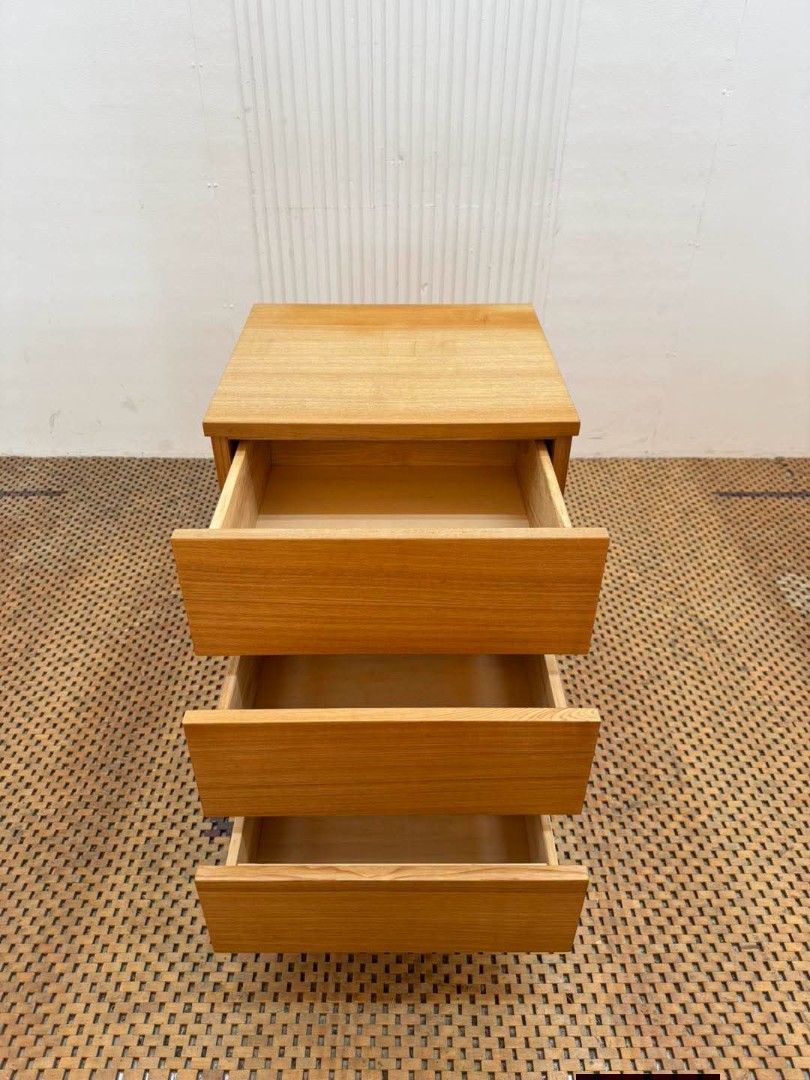 Bed Side Drawer (Category: Shelves, Cabinets & Racks) located in Meycauayan. Submitted by marygracecasimiro (Listing ID 1466494356, Image 2). Description: 3-Drawer Bed Side Cabinet Price: 5,200 L19 x W17.5 x H28.5 In good condition🩷.