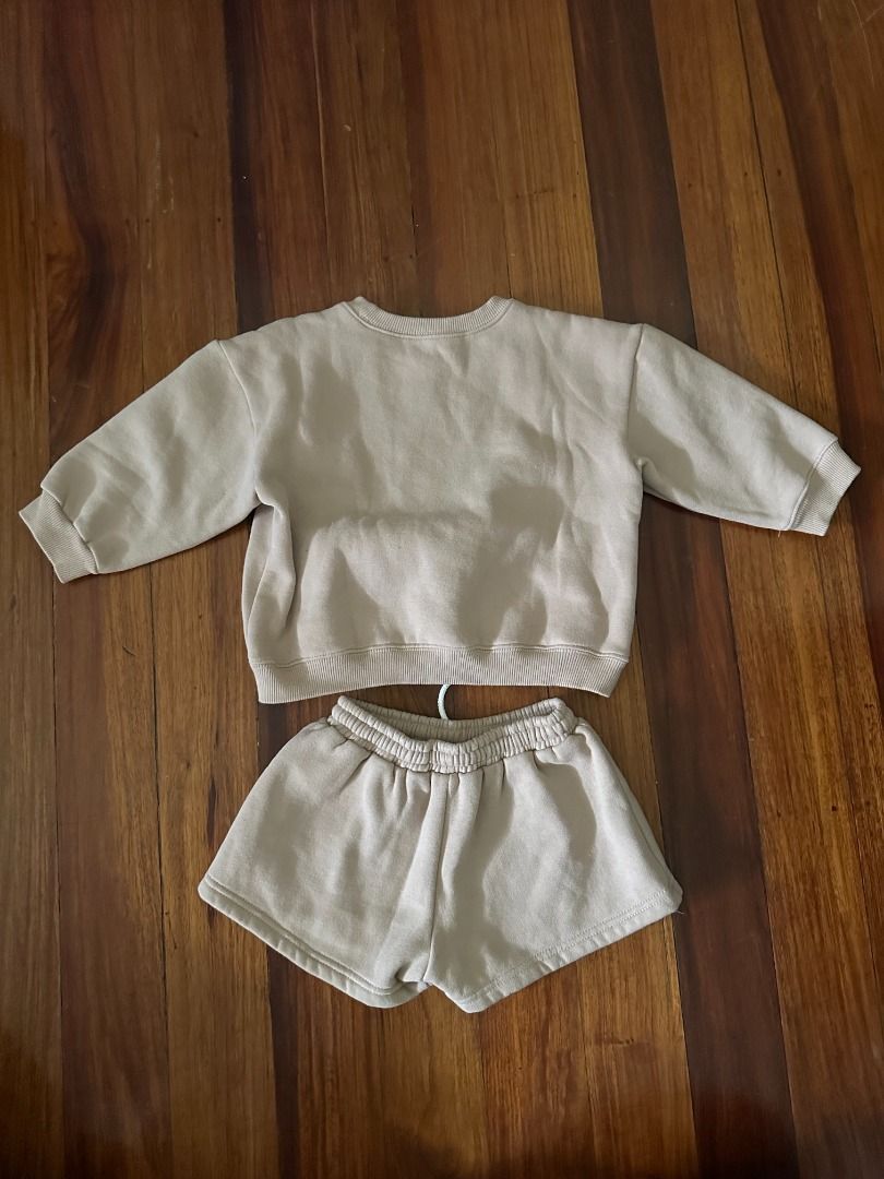 Beige Sweater & Shorts Set, Size: 18-24M (Category: Babies & Kids Fashion) located in Makati City. Submitted by travelfinds34611 (Listing ID 1466427954, Image 3). Description: NEVER WORN. LIKE NEW Beige Sweater & Shorts Set, Size: 18-24M * Last photo is only to show the color comparison to the same item also listed separately in a different color (taupe grey).