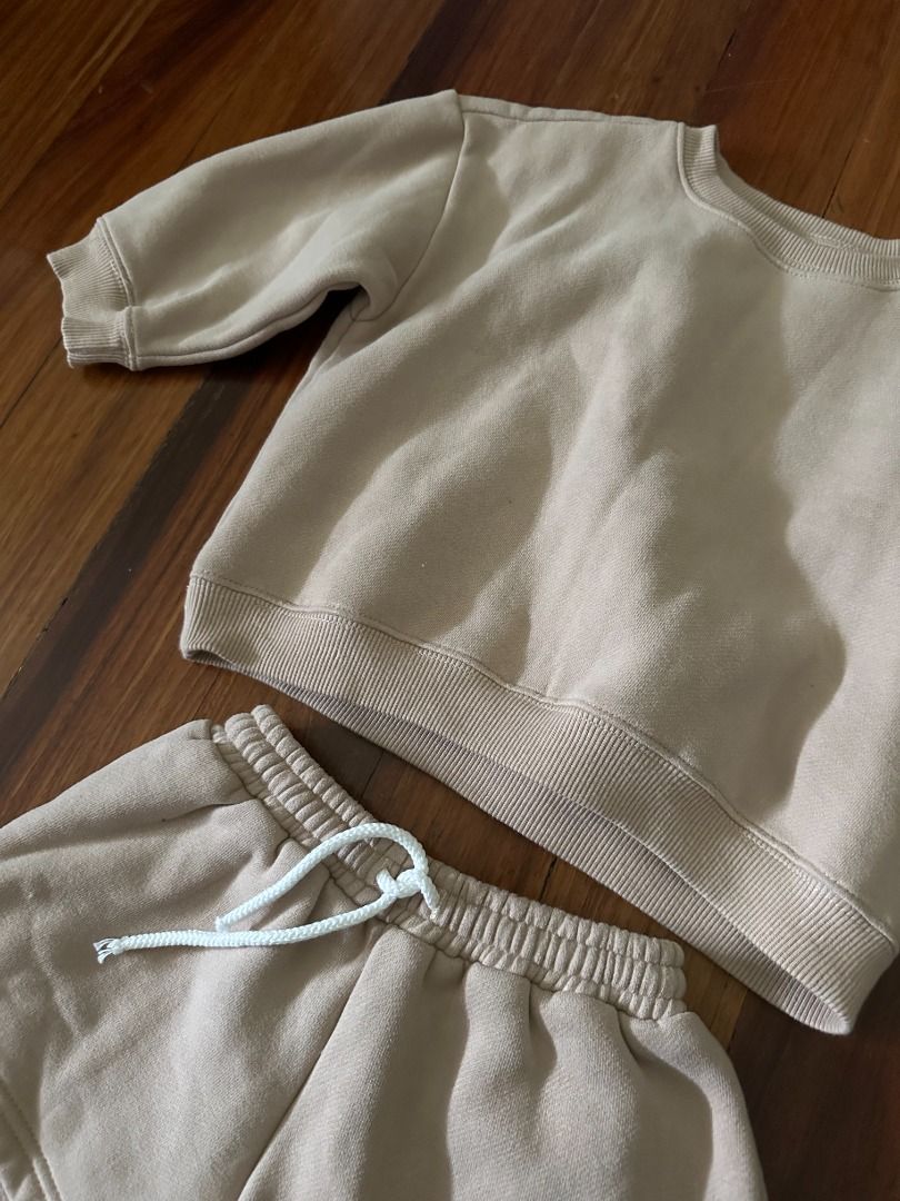 Beige Sweater & Shorts Set, Size: 18-24M (Category: Babies & Kids Fashion) located in Makati City. Submitted by travelfinds34611 (Listing ID 1466427954, Image 2). Description: NEVER WORN. LIKE NEW Beige Sweater & Shorts Set, Size: 18-24M * Last photo is only to show the color comparison to the same item also listed separately in a different color (taupe grey).