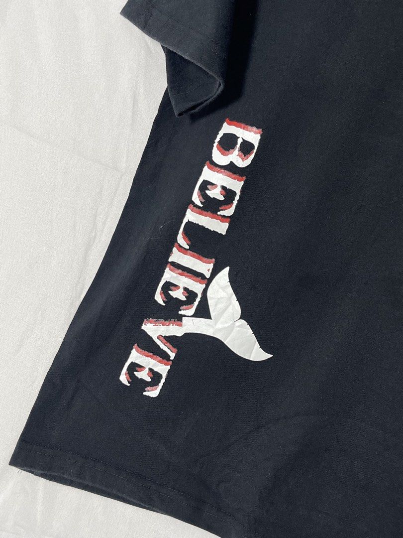Believe Deceive Promise Graphic Statement Shirt (Category: Tshirts & Polo Shirts ) located in Imus. Submitted by mochi.rella (Listing ID 1466459545, Image 2). Description: Black Believe Deceive Promise Good Condition | White Spots XL on tag | Fit M W 21 | L 27 .