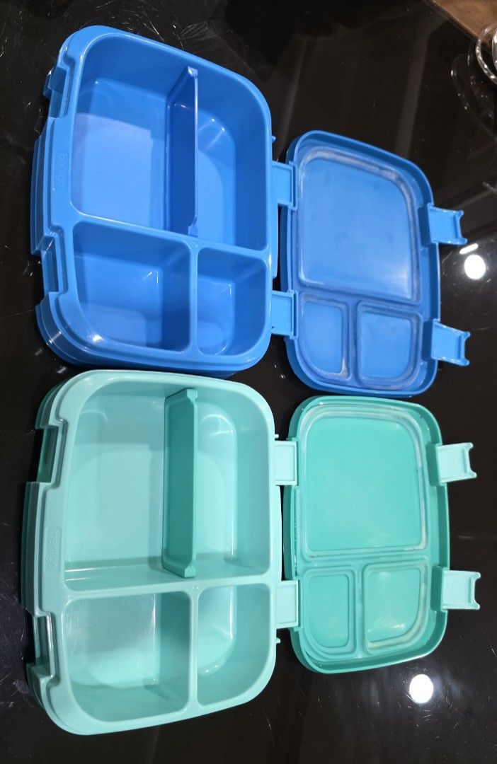 2pcs Bentgo Kids Lunch Box Set (Category: Weaning & Toddler Feeding) located in Pasay City. Submitted by glc08 (Listing ID 1466487490, Image 3). Description: - As is on photo - Set of 2 Bentgo kids lunch boxes (Teal/Light Teal and Solid Blue) - 4 leak-proof compartments in each box to keep foods separated - Secure locking clips on the front for mess-free transport - Ideal for school lunches, daycare, and snacks on the go - Selling together as a v