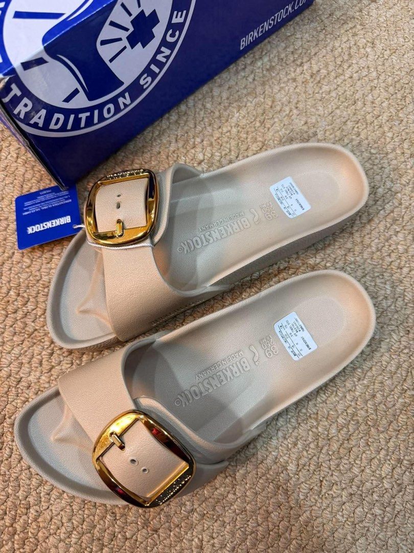Birkenstock Madrid (Category: Slippers and slides) located in Quezon City. Submitted by stuffs.hellyy (Listing ID 1466430219, Image 1). Description: with box & eco bag • sizes 36-37-38-39 • with ziplock pouch & tags .