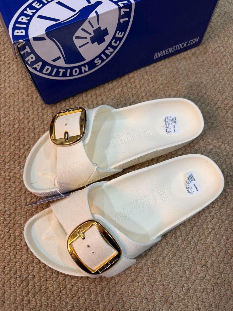 Birkenstock Madrid (Category: Slippers and slides) located in Quezon City. Submitted by stuffs.hellyy (Listing ID 1466430219, Image 2). Description: with box & eco bag • sizes 36-37-38-39 • with ziplock pouch & tags .