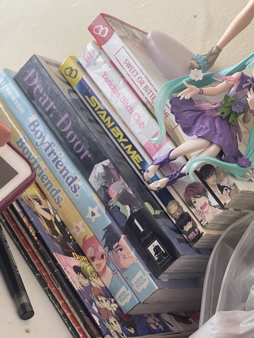 BL manga and comics (Category: Comics & Manga) located in Paranaque City. Submitted by maryyyyy21 (Listing ID 1466346263, Image 1). Description: - Manga & manhwa titles for sale, carefully stored upright on shelves - Titles available: Boyfriends (Vol. 3 & 4), Dear Door, Hyperventilation, Stan By Me, Yarichin Bitch Club, Pluto (Vol. 1), and Sweet or Bitter - Perfect for BL fans and collectors - Available only for set purchase - will give freebie m