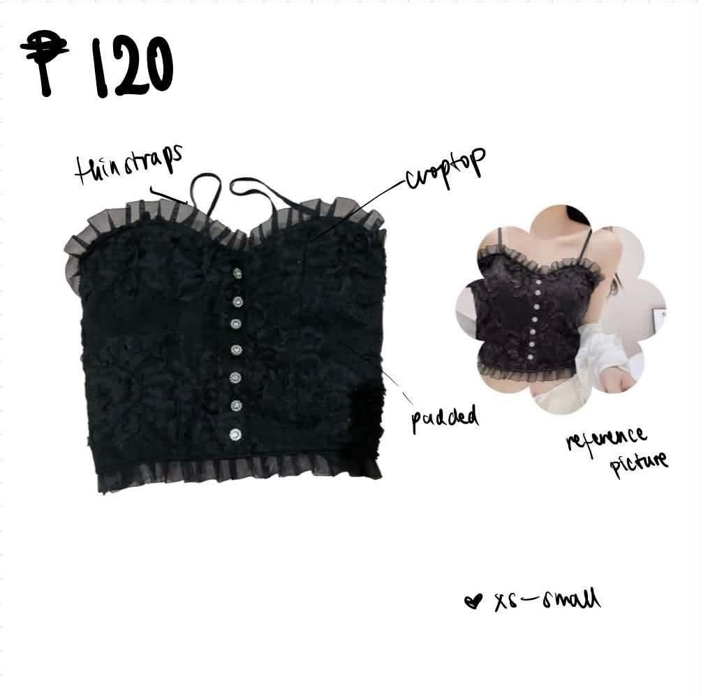 Black lace croptop (Category: Sleeveless) located in Quezon City. Submitted by venchuu (Listing ID 1466361264, Image 1). Description: .