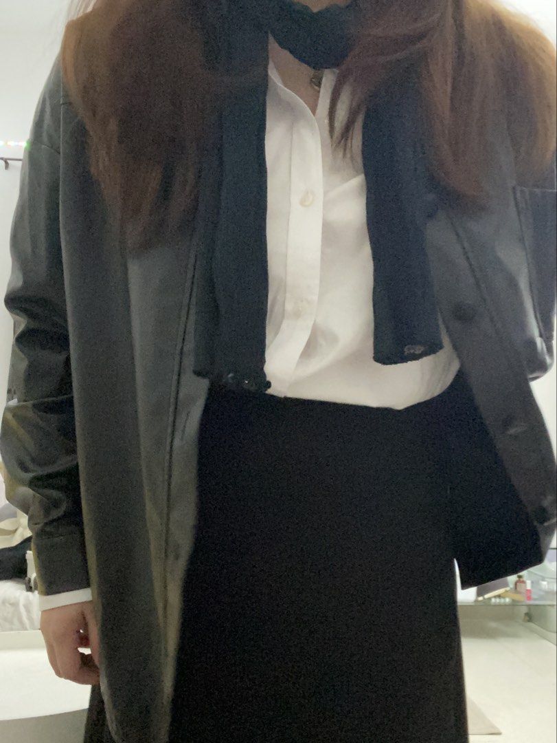 Black Leather Jacket (Category: Coats, Jackets and Outerwear) located in General Trias. Submitted by misousoup (Listing ID 1466466702, Image 2). Description: - Worn Twice - RFS: Decluttering.