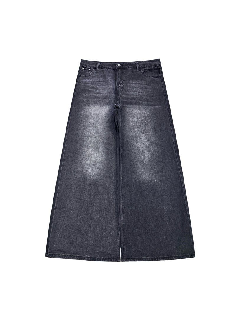 BLACK WASHED BAGGY / WIDE LEGGED JEANS (Category: Jeans) located in Subic. Submitted by kidfrom00s (Listing ID 1466393018, Image 1). Description: BLACK WASHED BAGGY / WIDE LEGGED JEANS 34” TO 36” WAIST 14” THIGH 41” LENGTH 12.5” HEM / OPEN LEG.