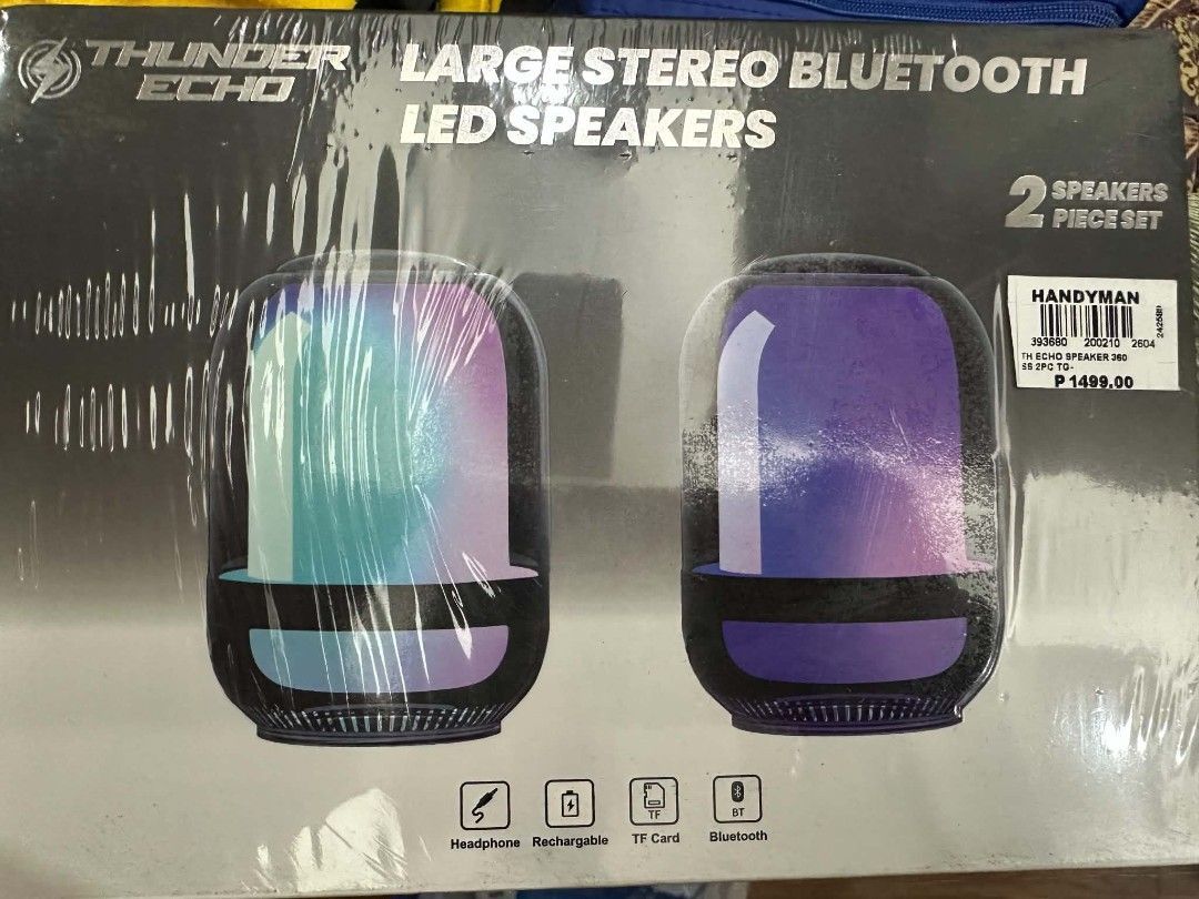 Bluetooth Speaker LED (Category: Soundbars, Speakers & Amplifiers) located in Manila. Submitted by lovelystuff_mc (Listing ID 1466422842, Image 2). Description: Thunder Echo Wireless LED Speaker Condition: Brand new, unopened packaging Location sampaloc manila.