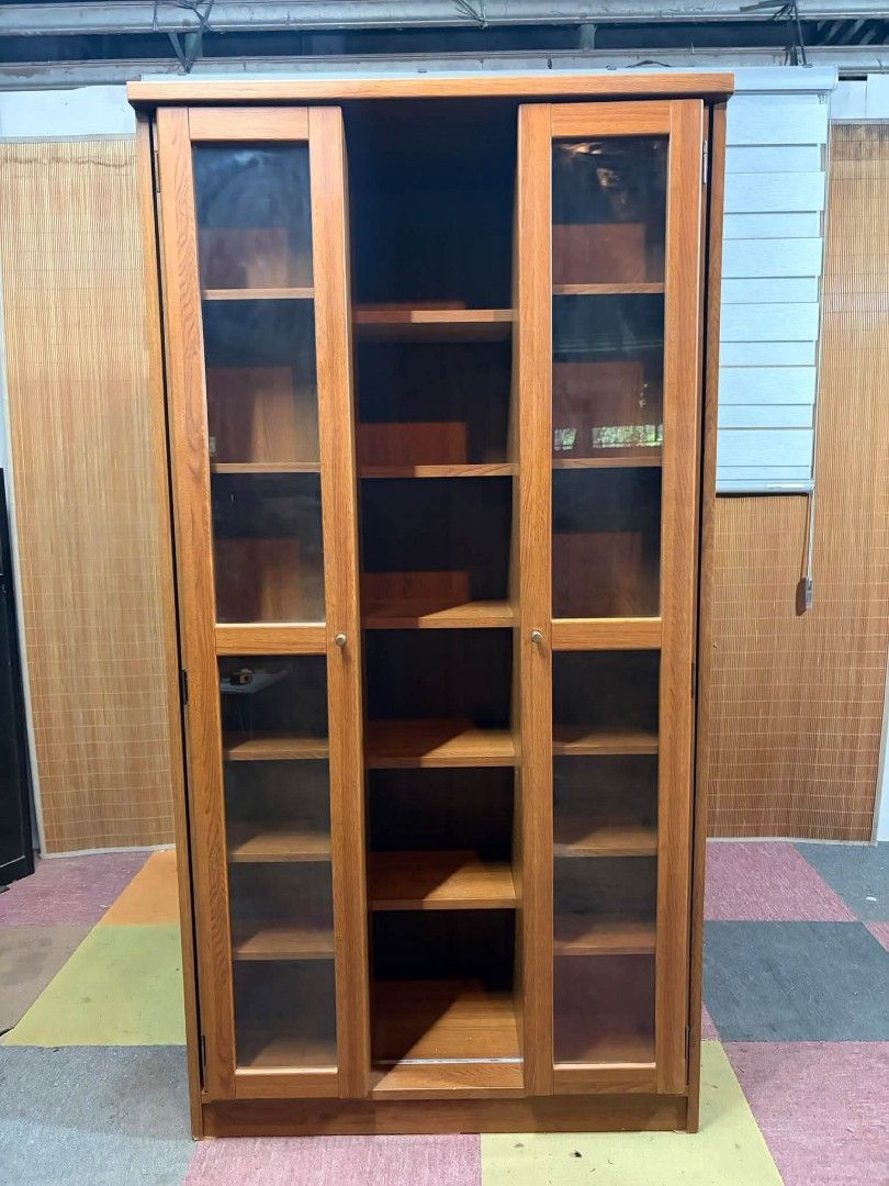 Bookcase/display cabinet (Category: Shelves, Cabinets & Racks) located in Meycauayan. Submitted by marygracecasimiro (Listing ID 1466480204, Image 1). Description: SLIDING SHELVES BOOKCASE / DISPLAY CABINET Glass Fronts Door Sliding Shevings Adjustable Shelves, Multi-Tier Storage *SEE VIDEO COMMENT Price : 8500 ✅ 36L x 18W x 69H inches In VERY good condition 🩷.