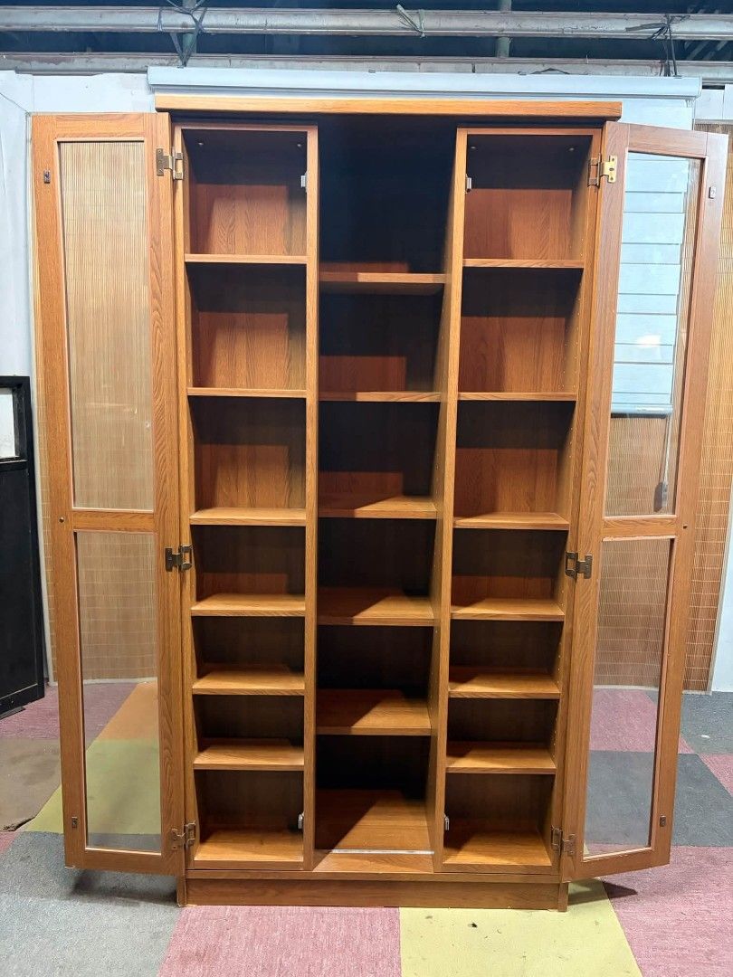 Bookcase/display cabinet (Category: Shelves, Cabinets & Racks) located in Meycauayan. Submitted by marygracecasimiro (Listing ID 1466480204, Image 2). Description: SLIDING SHELVES BOOKCASE / DISPLAY CABINET Glass Fronts Door Sliding Shevings Adjustable Shelves, Multi-Tier Storage *SEE VIDEO COMMENT Price : 8500 ✅ 36L x 18W x 69H inches In VERY good condition 🩷.