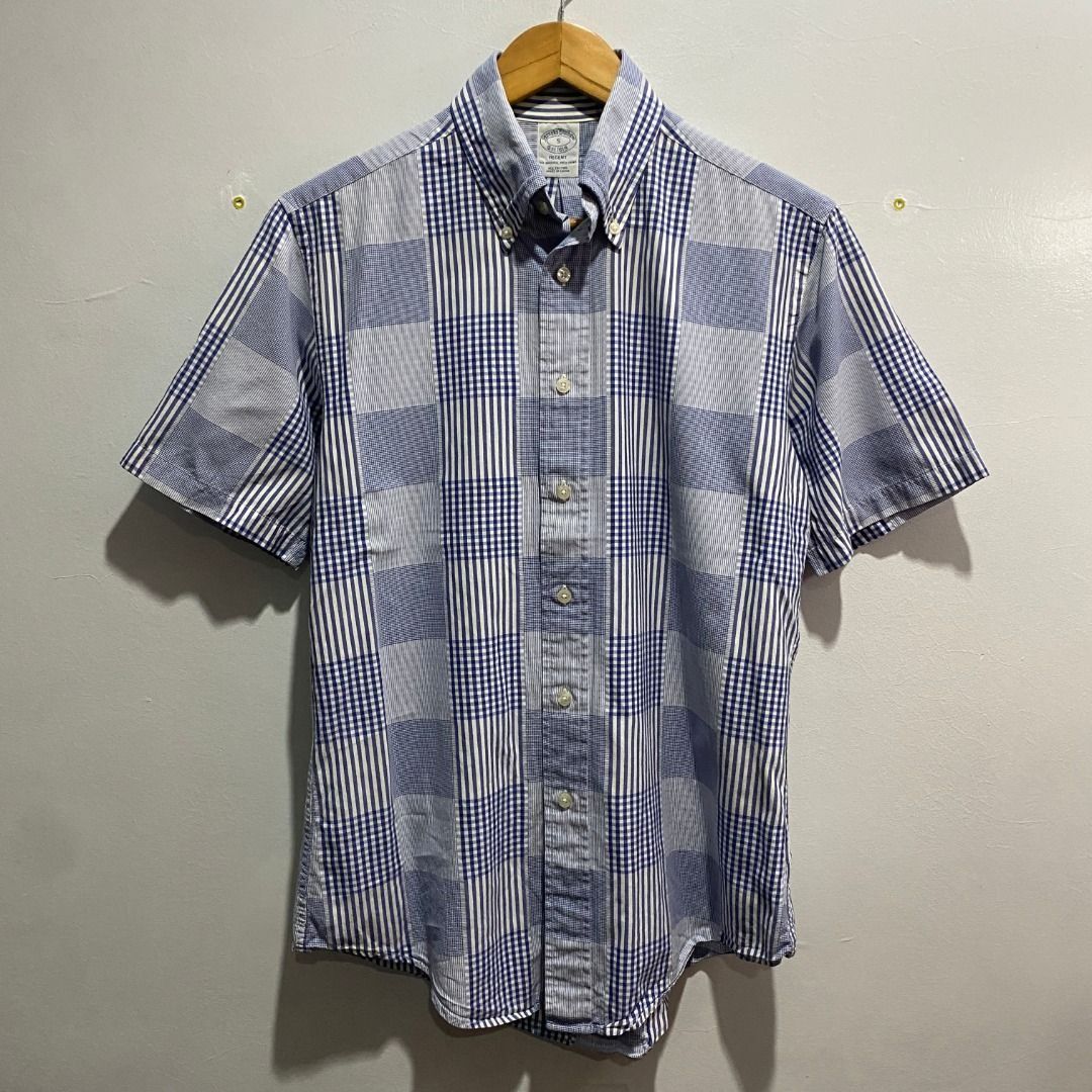 Brooks Brothers Patchwork SS Shirt S (Category: Tshirts & Polo Shirts ) located in Antipolo. Submitted by bentakahitanoano (Listing ID 1466507954, Image 2). Description: Still in good condition Size S can fit M Pit to pit 20.5 Length 27.