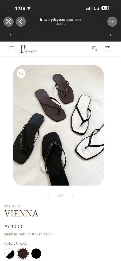 Brown Flats sandals (Category: Flats & Sandals) located in Quezon City. Submitted by rurujeon (Listing ID 1466424006, Image 2). Description: Bough this in Basique store in IG . Its super nice, minimalist and soshal but maliit sakin huhu I'm 7 and 7.5 kasi so I thought 7 will be ok na . .
