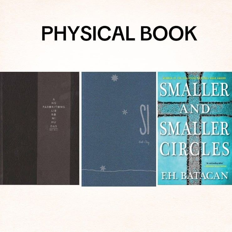 [BUNDLE] Bob Ong, F.H. Batacan (Category: Art & Prints) located in Manila. Submitted by hdbookshop (Listing ID 1466526580, Image 1). Description: Ang Paboritong Libro Ni Hudas Si Smaller and Smaller Circles (brand new/sealed) ₱1,100 take all ⚠️SURE BUYERS ONLY Make an offer if SURE BUYER. Due to Carousell's reply qouta, only serious buyers will be replied to. 🚫NO OFFER = NO REPLY Make an offer if 100% committed in getting the book, we will reply