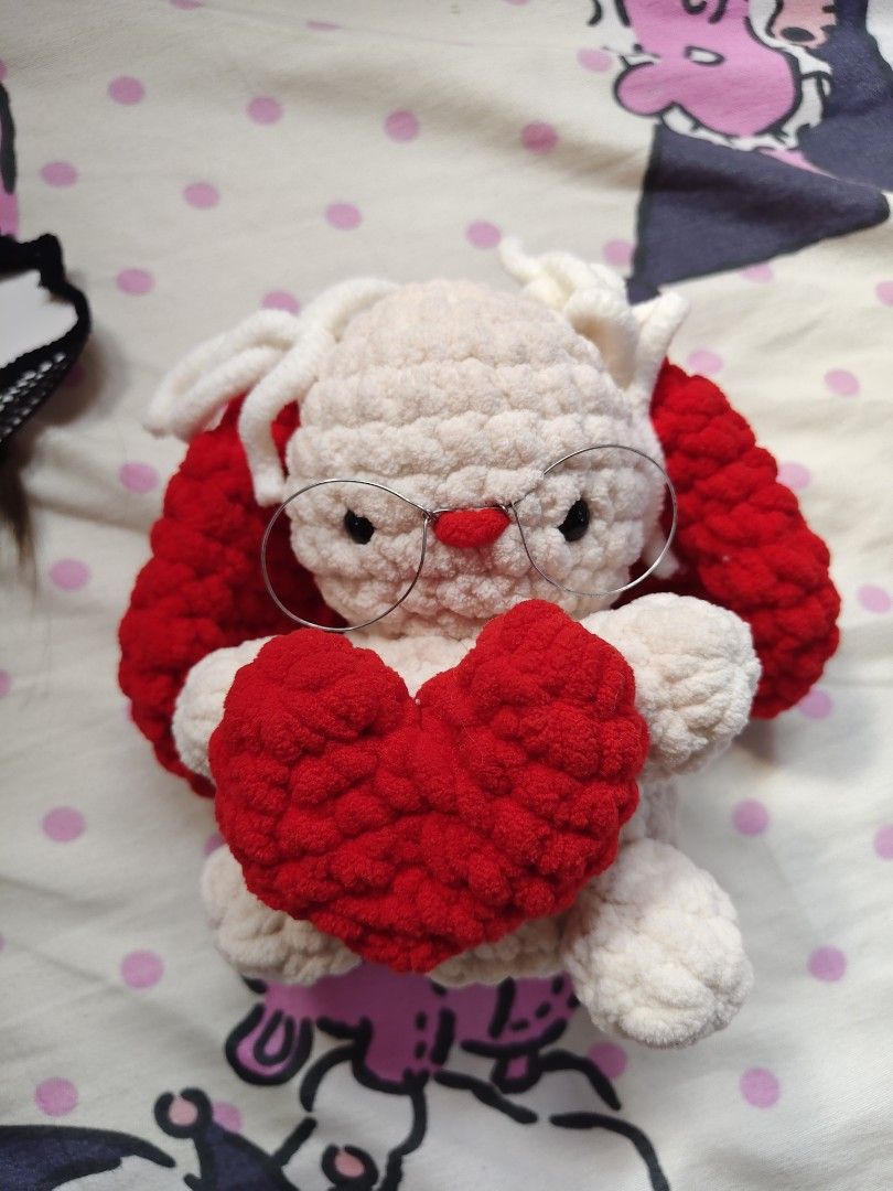 Bunny Crochet Heart (Category: Plushies & Soft Toys) located in Manila. Submitted by tra_veler24 (Listing ID 1466347086, Image 2). Description: Handmade Crochet.