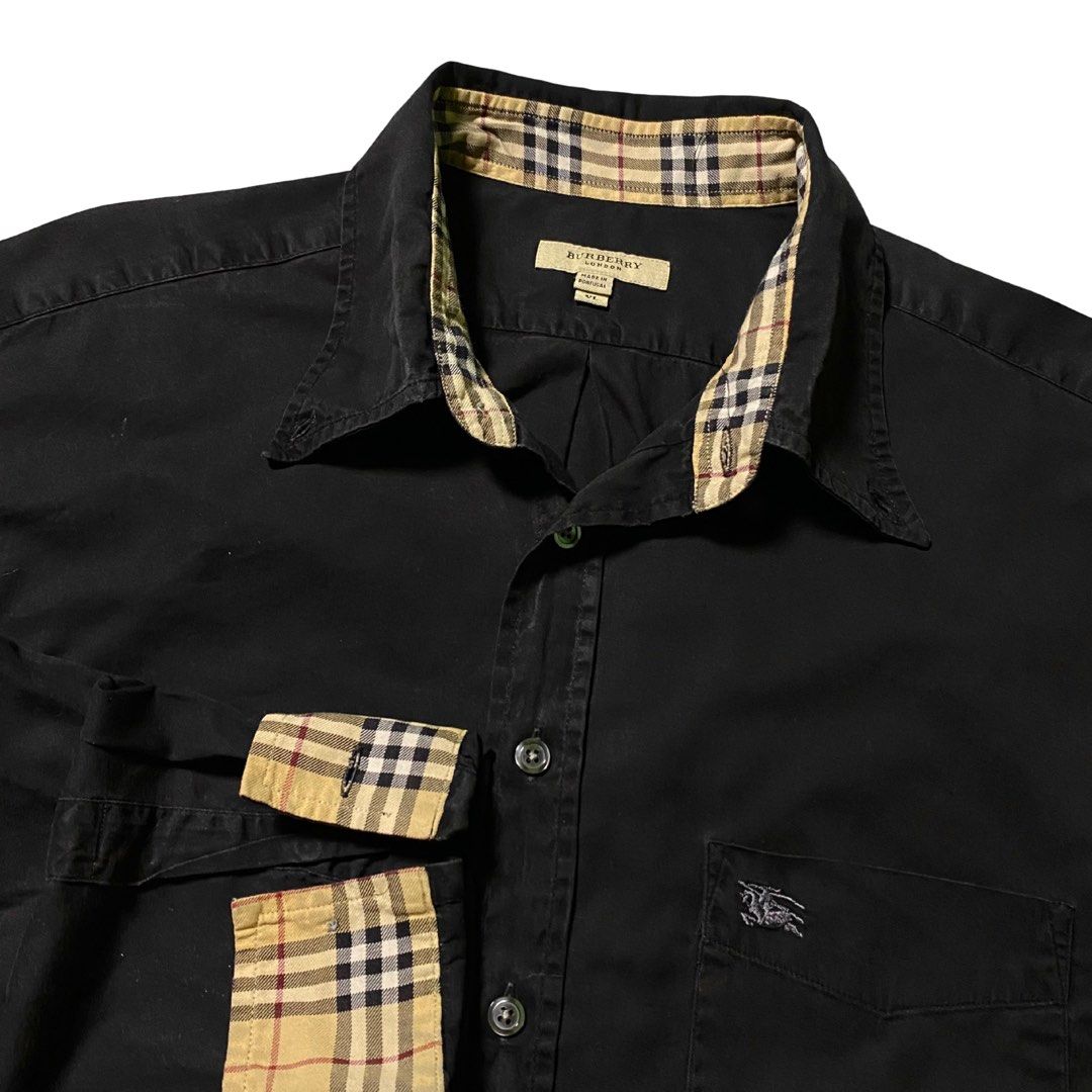 Burberry Black Button Down Polo Longsleeves ( Like New ) (Category: Formal Shirts) located in Manila. Submitted by streetplug (Listing ID 1466528087, Image 2). Description: issues | flaws : none ☑️ measurement : 22 x 29 color rate : 10 / 10 🎨 location : las piñas 📍 jnt | lbc | lalamove meetup around las piñas area ‼️.